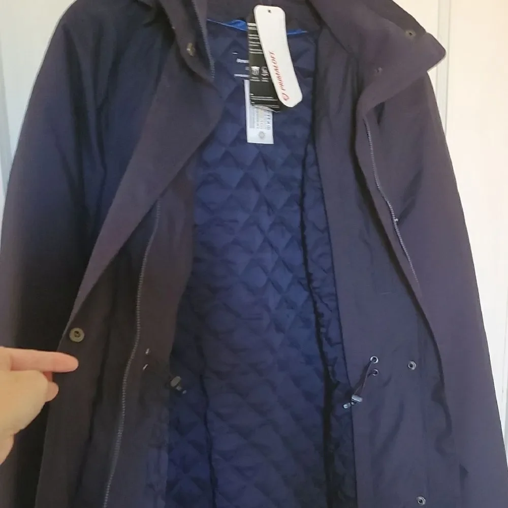 Lands' End American Airlines Women's Navy Blue 2 in 1 Full Zip Primaloft Coat S